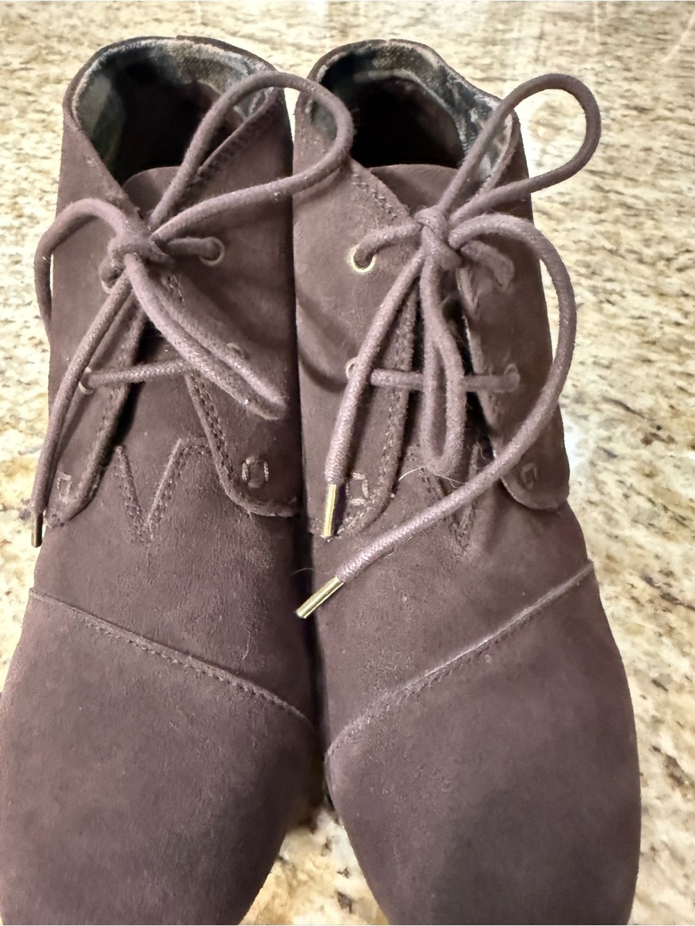 Bobs by Sketchers High Notes Dark Brown Wedge Booties W8.5 8.5 - Picture 9 of 13
